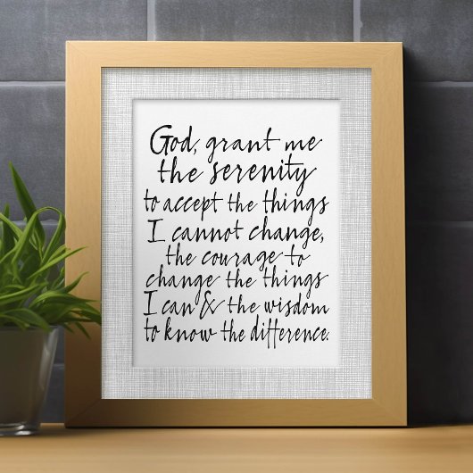 Serenity Prayer - Bounce Calligraphy Script Modern Poster