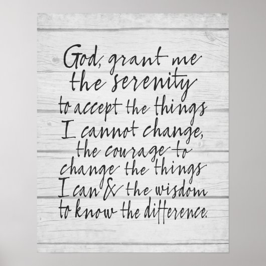Serenity Prayer - Bounce Calligraphy Script Modern Poster (Voorkant)