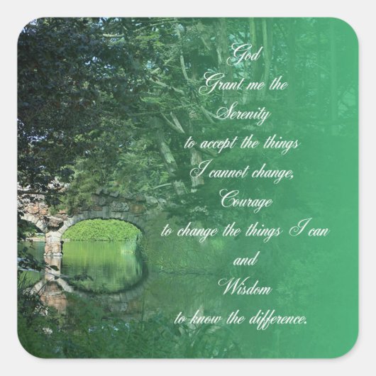 Serenity Prayer Bridge Vierkante Sticker (Voorkant)