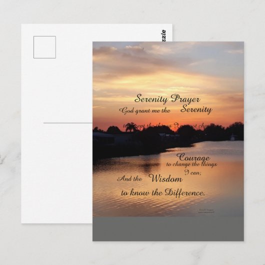 SERENITY PRAYER BRIEFKAART (Voorkant / Achterkant)