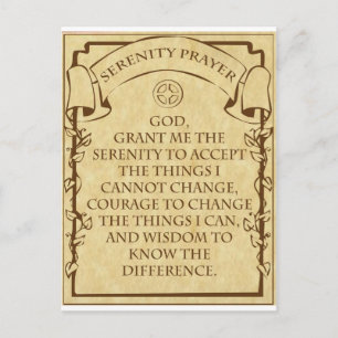 SERENITY PRAYER BRIEFKAART