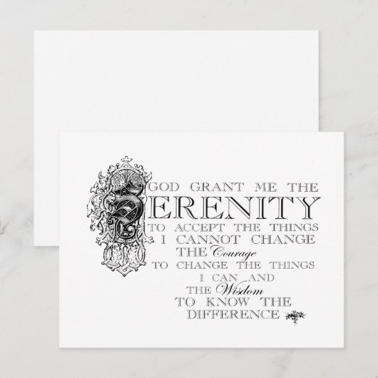 Serenity Prayer Briefkaart (Voorkant / Achterkant)