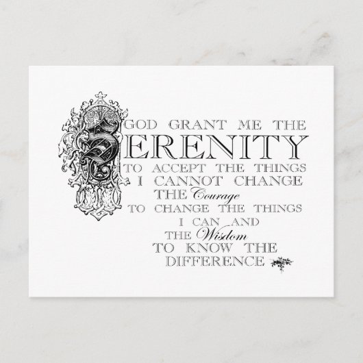 Serenity Prayer Briefkaart (Voorkant)
