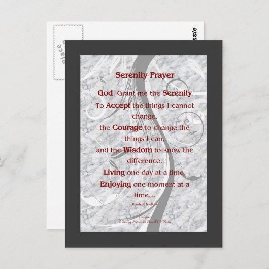 Serenity Prayer Briefkaart (Voorkant / Achterkant)
