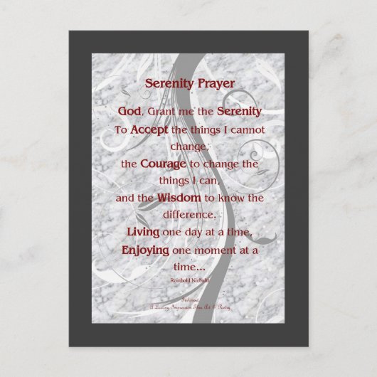 Serenity Prayer Briefkaart (Voorkant)