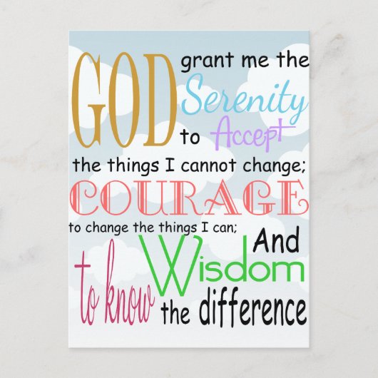 Serenity Prayer Briefkaart (Voorkant)