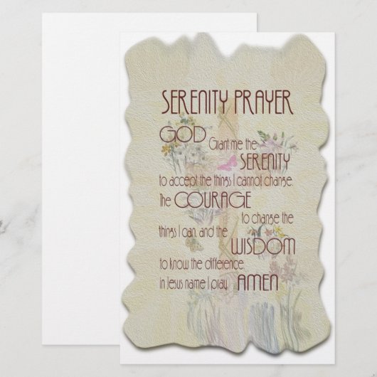 Serenity Prayer Briefpapier (Voorkant / Achterkant)
