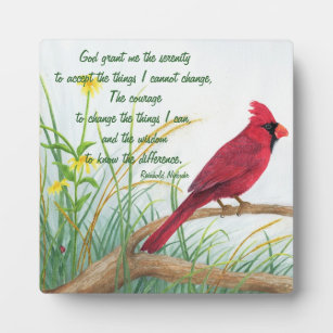 Serenity Prayer - Bright Red Cardinaal Plaque Fotoplaat