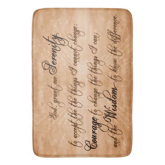 Serenity Prayer, bruin-grote badmat (Voorkant Verticaal)