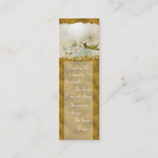 Serenity Prayer Butterflies Visitekaartje ~Gold (Voorkant)