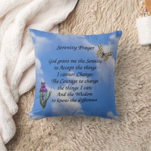 Serenity Prayer Butterfly Flower Inspirerend  Kussen