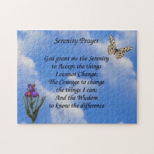 Serenity Prayer Butterfly Flower Inspirerend Legpuzzel (Horizontaal)