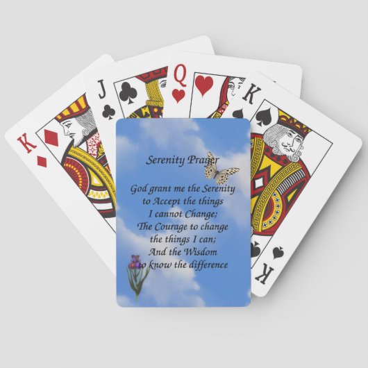 Serenity Prayer Butterfly Flower Inspirerend Pokerkaarten (Achterkant)