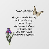Serenity Prayer Butterfly Flower Inspirerend Raamsticker (Vel)
