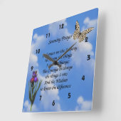Serenity Prayer Butterfly Flower Inspirerend Vierkante Klok (Hoek)