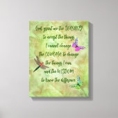 Serenity Prayer Butterfly Inspirerend Canvas Afdruk (Voorkant)