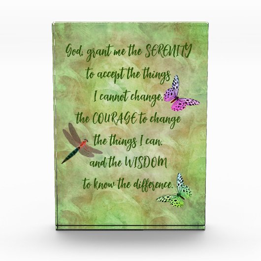Serenity Prayer Butterfly Inspirerend Fotoblokken (Voorkant)