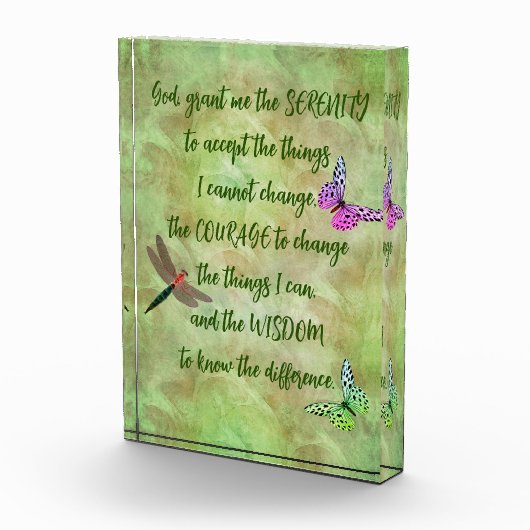 Serenity Prayer Butterfly Inspirerend Fotoblokken (Rechts)