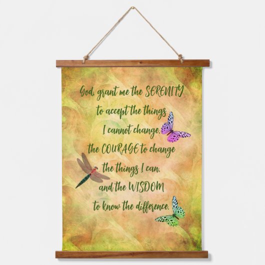 Serenity Prayer Butterfly Inspirerend Hangend Wandkleed (Voorkant)