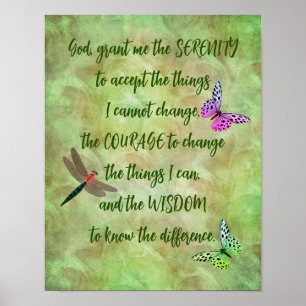 Serenity Prayer Butterfly Inspirerend Poster