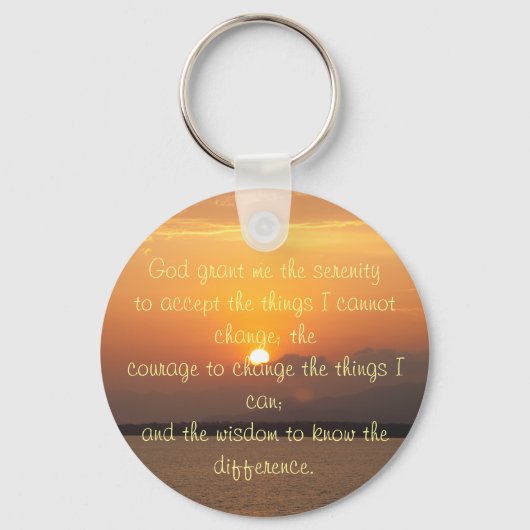 Serenity Prayer Button Sleutelhanger (Voorkant)
