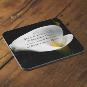 Serenity Prayer Calla Lily Bloom Bloemen Bier Onderzetter