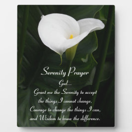 Serenity Prayer Calla Lily Floral Fotoplaat