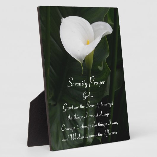 Serenity Prayer Calla Lily Floral Fotoplaat (Zijkant)