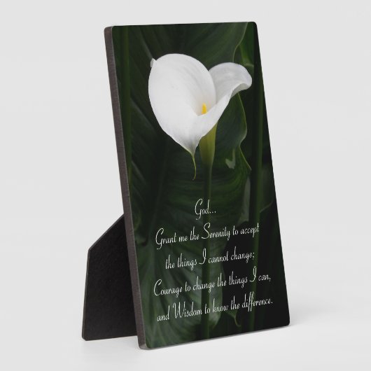 Serenity Prayer Calla Lily Floral Fotoplaat (Zijkant)