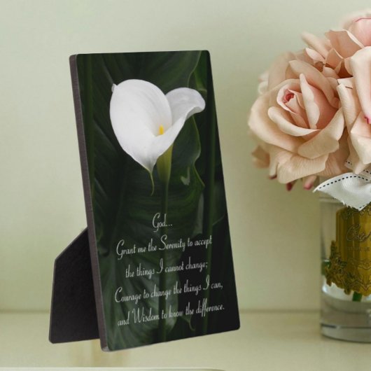 Serenity Prayer Calla Lily Floral Fotoplaat