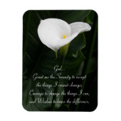 Serenity Prayer Calla Lily Floral Magneet (Verticaal)