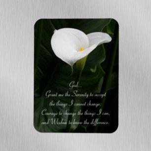 Serenity Prayer Calla Lily Floral Magneet