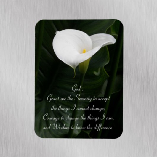 Serenity Prayer Calla Lily Floral Magneet