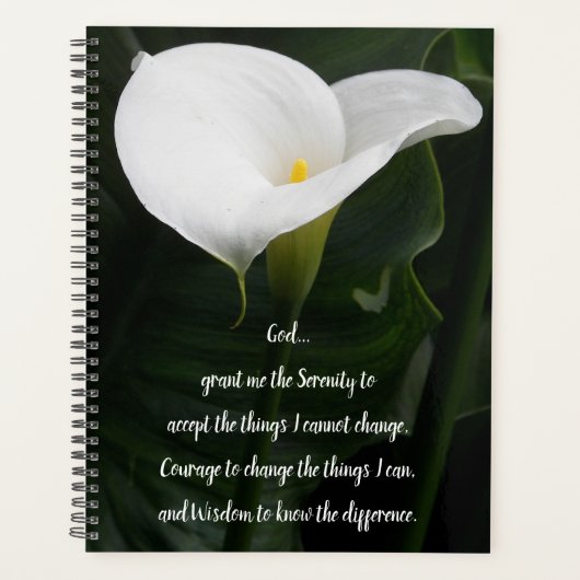Serenity Prayer Calla Lily Floral Planner (Voorkant)