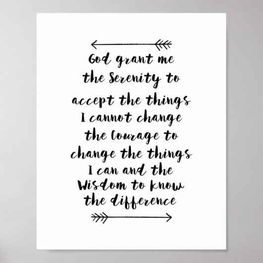 Serenity Prayer Calligraphy Print (Voorkant)