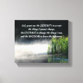 Serenity Prayer Cattails in een mist-Inspirerend Canvas Afdruk (Voorkant)
