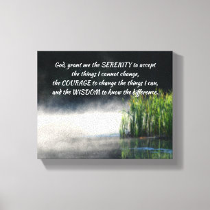 Serenity Prayer Cattails in een mist-Inspirerend Canvas Afdruk