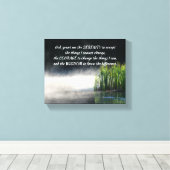 Serenity Prayer Cattails in een mist-Inspirerend Canvas Afdruk (Insitu (Houten vloer))