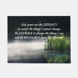 Serenity Prayer Cattails in een mist-Inspirerend Deurmat