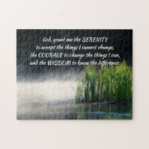 Serenity Prayer Cattails in een mist-Inspirerend Legpuzzel