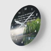 Serenity Prayer Cattails in een mist Inspirerend   Ronde Klok (Hoek)