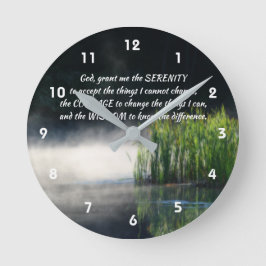 Serenity Prayer Cattails in een mist Inspirerend   Ronde Klok