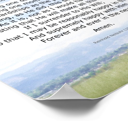 Serenity Prayer citaat landschapsfoto-kunst Poster (Hoek)