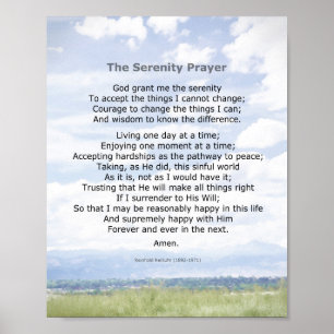 Serenity Prayer citaat landschapsfoto-kunst Poster