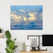 Serenity Prayer - Clouds in Sky met Sun Rays Poster (Thuiskantoor)