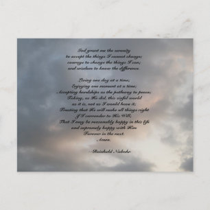 Serenity Prayer cloudy sky briefkaart