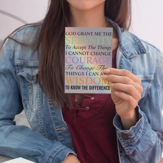 Serenity Prayer Colorful Rainbow Magnetic Kaart