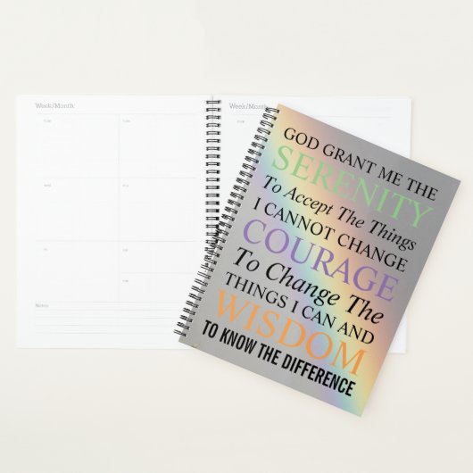 Serenity Prayer Colorful Rainbow Planner (Display)