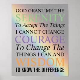 Serenity Prayer Colorful Rainbow Poster
