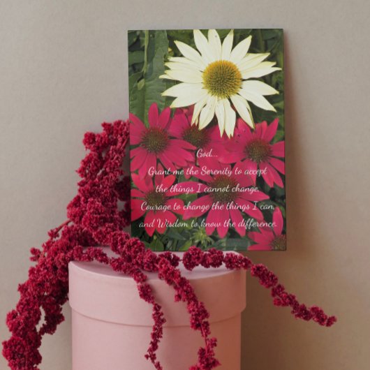 Serenity Prayer Coneflowers Floral Blank Kaart